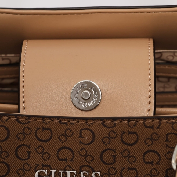 Guess Tan Monogram Tote Bag - Picture 4 of 5
